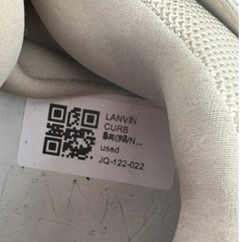 Men's Lanvin Beige Python Print Curb Sneakers Siz… - image 8